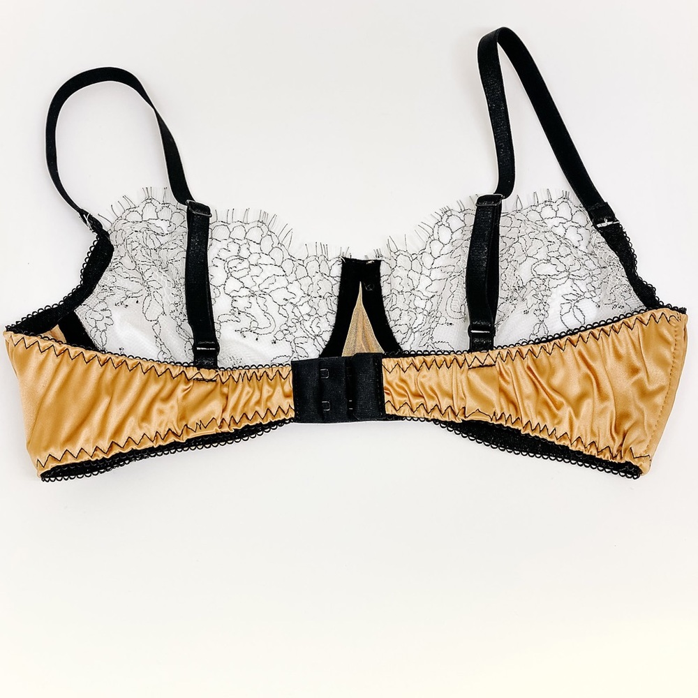Goddess handmade silk and lace gold bra 38B - Picture 3 of 4